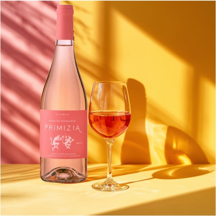Bouteille de vin rosé élégant